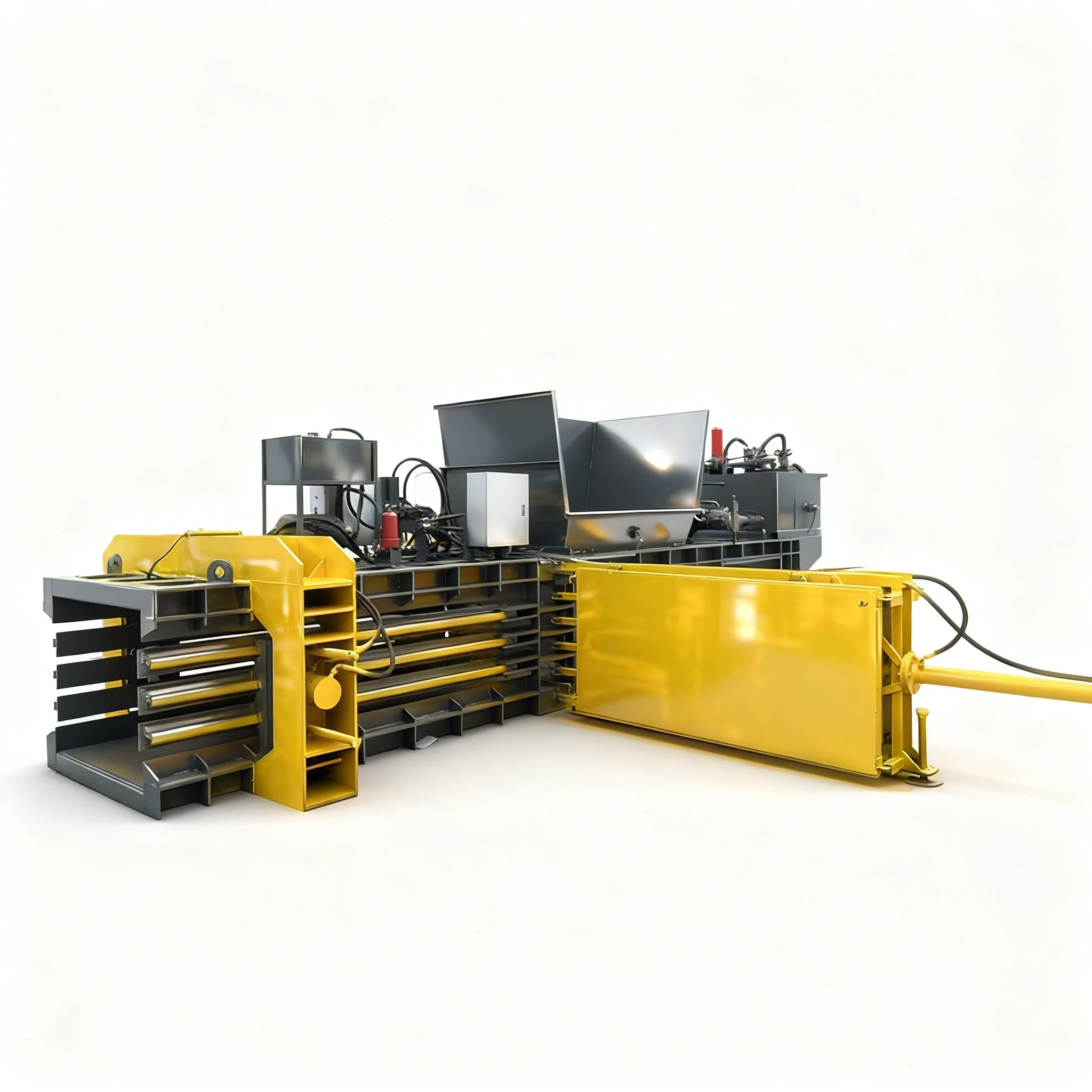 Fully Automatic Horizontal Hydraulic Baler for Waste Paper Plastic Textile with Auto Compressing & Strapping