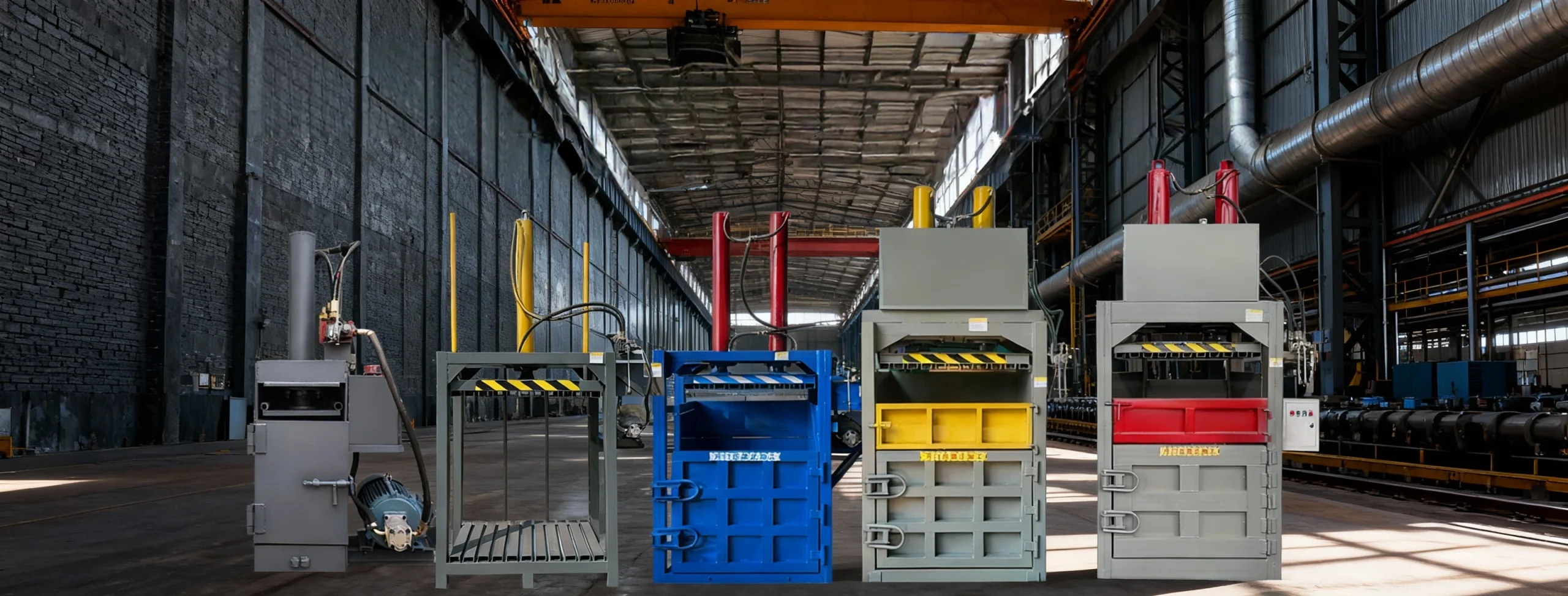 Vertical Hydraulic Baler Category Banner | All Series Industrial & Recycling Models